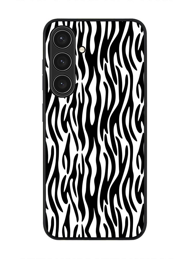 Stylizedd Rugged Black edge case for Samsung Galaxy S24 Plus, Slim fit Soft Case Flexible Rubber Edges Anti Drop TPU Gel Thin Cover- Zebra Stripes - Image 1
