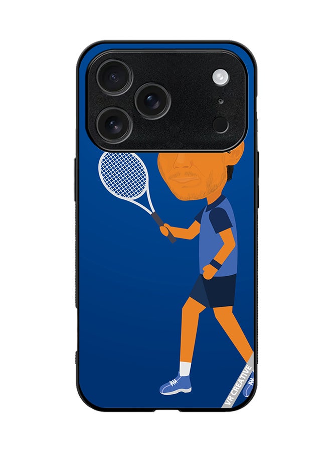 VR CREATIVE Protective Case Cover For Apple iPhone 17 Pro Tennis Player Male Character Design Multicolour