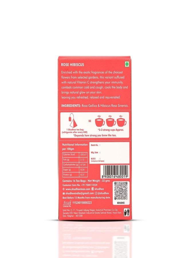 Shudhee Rose Hibiscus Green Tea - Immune Boosting, Skin Revitalizing & Cooling Blend with Vitamin C - Image 2