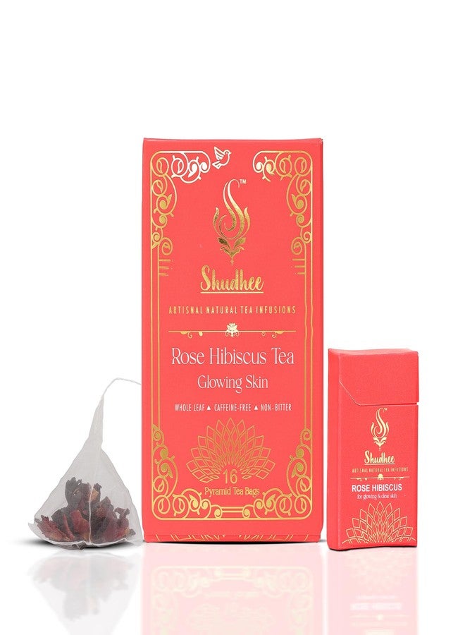 Shudhee Rose Hibiscus Green Tea - Immune Boosting, Skin Revitalizing & Cooling Blend with Vitamin C - Image 1
