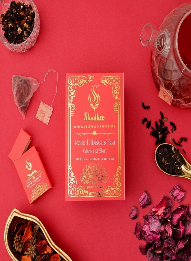 Shudhee Rose Hibiscus Green Tea - Immune Boosting, Skin Revitalizing & Cooling Blend with Vitamin C - Image 4