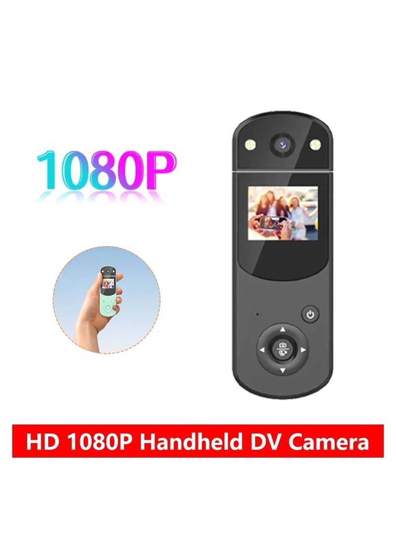 Digital DV Camera Mini Body Car Camera Video Recorder MP3 Player 1080P Screen with Infrared Night Light Rotating Len for Sports Home Office Accompanying Recorder