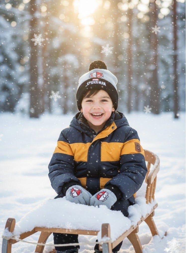 SPIDERMAN Marvel Spider-Man Kid's Winter Hat and Snow Gloves 2-piece set by kids TV - Image 2