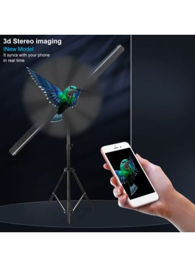 3D Holographic Projector Fan Led Lamp Beads Upload Hologram fan Photos and Videos Display Advertising Light Sign Light Display - Image 2