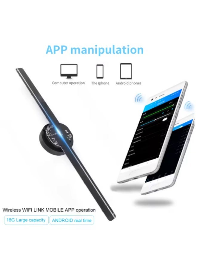 3D Holographic Projector Fan Led Lamp Beads Upload Hologram fan Photos and Videos Display Advertising Light Sign Light Display - Image 4