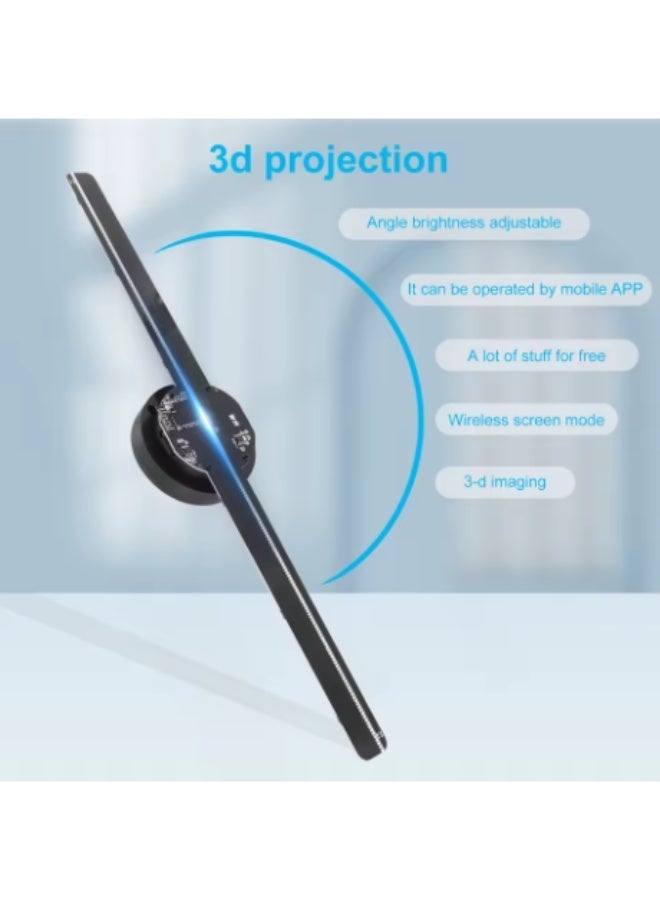 3D Holographic Projector Fan Led Lamp Beads Upload Hologram fan Photos and Videos Display Advertising Light Sign Light Display - Image 3