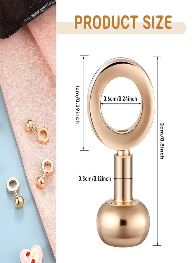 كانلير 6 قطع من مشبك سحاب داخلي، مشبك سلسلة حقيبة نحاسي، مشبك معدني موصل لحقيبة صغيرة (ذهبي فاتح) - Image 2