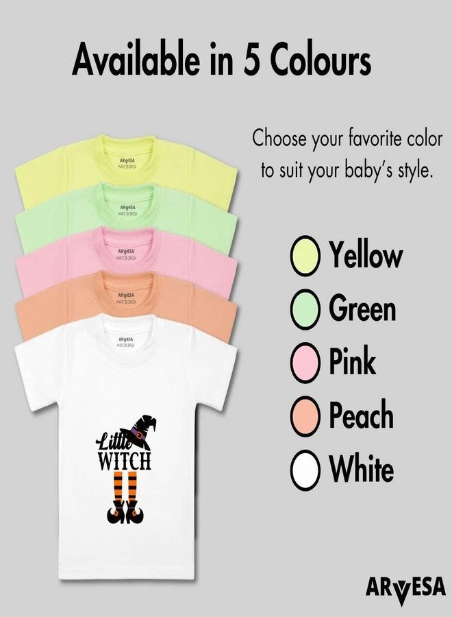 ARVESA My First Halloween TS-1143 Halloween Baby Tshirt for Kids Boys & Girls Half Sleeves Round Neck Clothes Tshirt for Kids Boys 1 Months to 6 Years Dress Yellow - Image 4