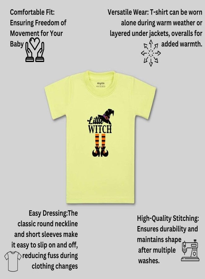 ARVESA My First Halloween TS-1143 Halloween Baby Tshirt for Kids Boys & Girls Half Sleeves Round Neck Clothes Tshirt for Kids Boys 1 Months to 6 Years Dress Yellow - Image 3