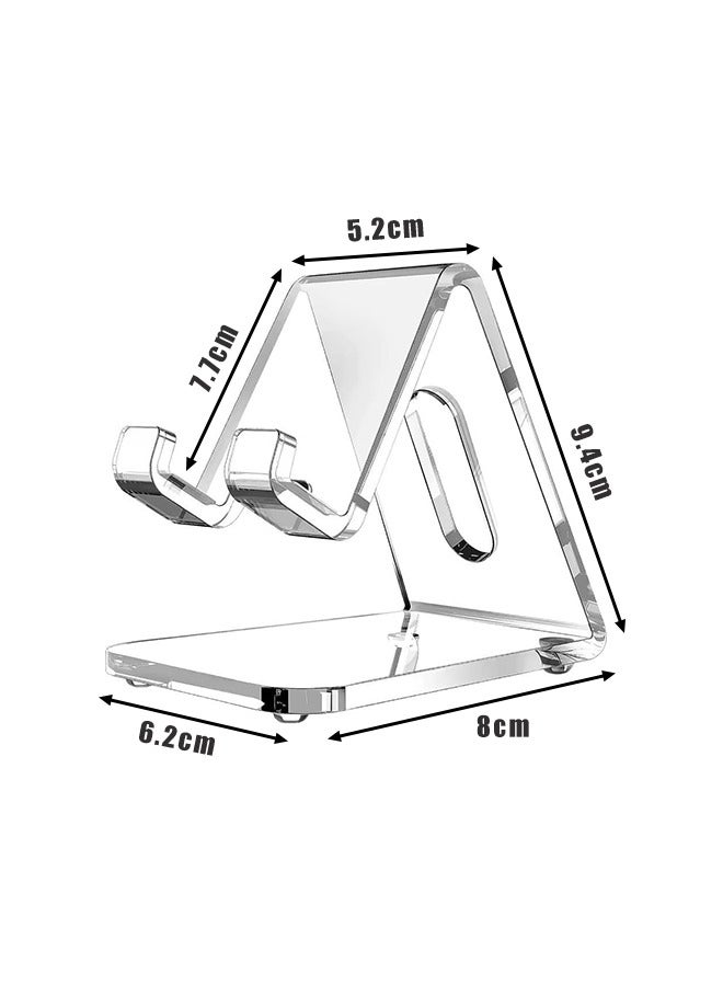 Acrylic Cell Phone Stand, Portable Phone Holder, Clear Phone Stand for Desk, Compatible Desk Accessories, 2 Pack - Image 2