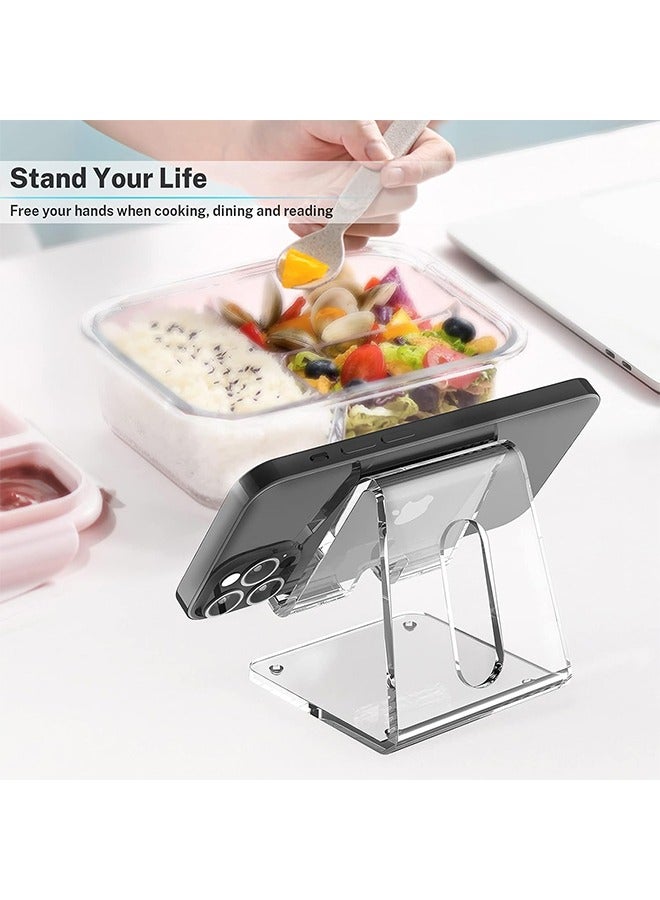 Acrylic Cell Phone Stand, Portable Phone Holder, Clear Phone Stand for Desk, Compatible Desk Accessories, 2 Pack - Image 3