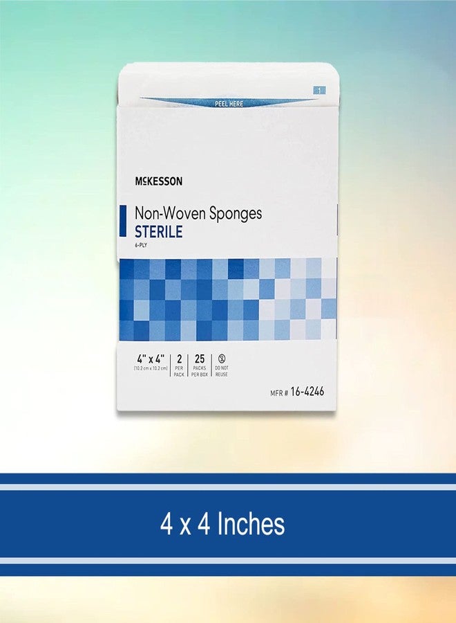McKesson Non-Woven Sponges, Sterile, 6-Ply, Polyester/Rayon, 4 in x 4 in, 2 per Pack, 25 Packs, 50 Total - Image 4