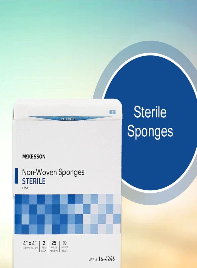 McKesson Non-Woven Sponges, Sterile, 6-Ply, Polyester/Rayon, 4 in x 4 in, 2 per Pack, 25 Packs, 50 Total - Image 3
