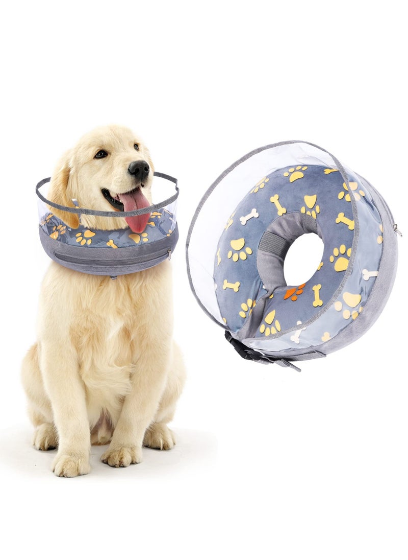 Excefore - Inflatable Dog Collar, Cute Cat Inflatable Collar After Surgery, with Enhanced Anti-Licking, for Unrestricted in Daily Life, Comfortable Dog Recovery Collar (M) - Image 1