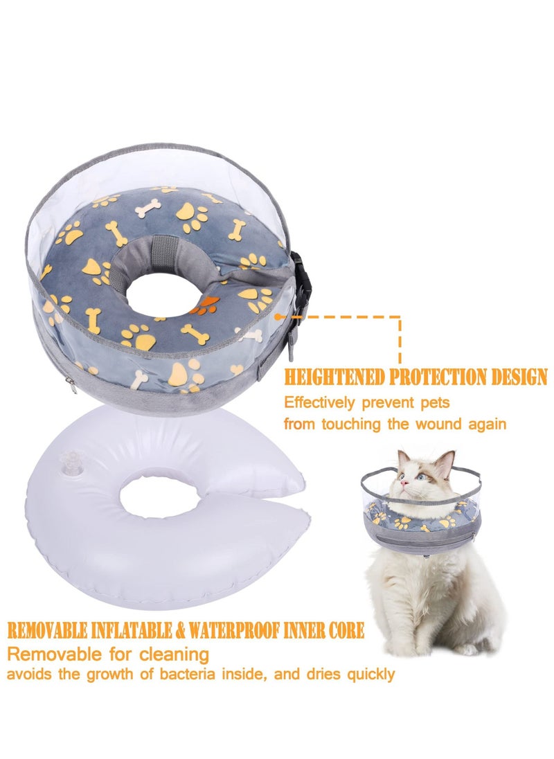 Excefore - Inflatable Dog Collar, Cute Cat Inflatable Collar After Surgery, with Enhanced Anti-Licking, for Unrestricted in Daily Life, Comfortable Dog Recovery Collar (M) - Image 1