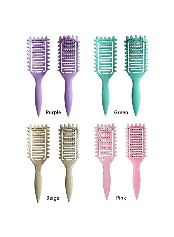 Gentle Detangling Styling Brush For Curly Hair With Nylon Bristles And ABS Handle Lightweight For All Hair Types Promotes Smooth Curls Frizz Control Green - Image 5