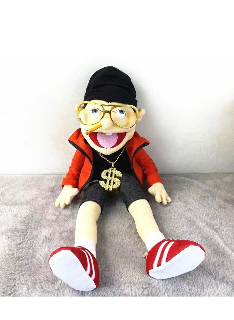 Jeffy Hat Game Rocking Jeffy with Big Gold Chain Hand Puppet - Creative Interactive Toy for Parties and Performances 