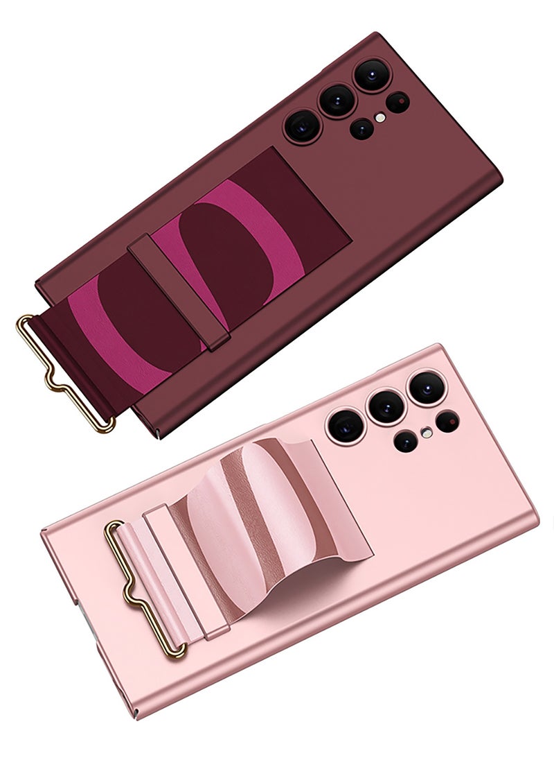 GOLDEN MASK - GOLDEN MASK Compatible with Samsung Galaxy S24 Ultra Case Strap Case (Sweet Pink) - Image 1
