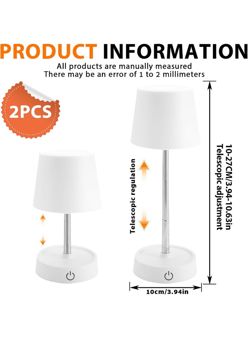 Telescopic table lamp, LED table lamp with rechargeable battery and USB port, adjustable height bedside lamp for living room, nightstand, bedroom, and outdoor decor - Image 2
