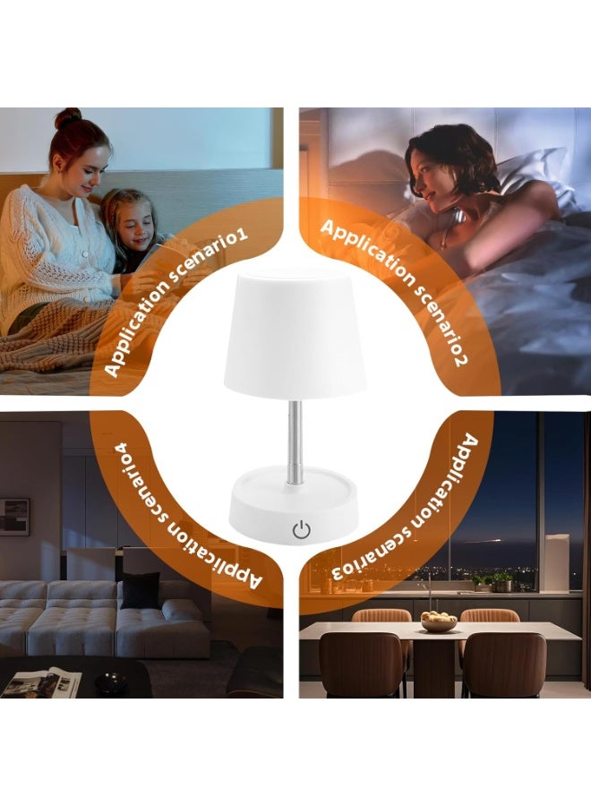 Telescopic table lamp, LED table lamp with rechargeable battery and USB port, adjustable height bedside lamp for living room, nightstand, bedroom, and outdoor decor - Image 4