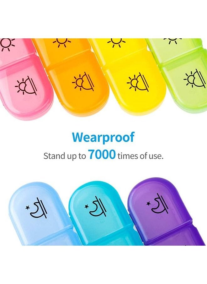 HS - Excefore Box 7 Day, Organiser 4 Times a Day Medicine Box, Travel Tablet Boxes Weekly to Hold Medication, Vitamins, Supplements and Cod Liver Oil - Image 1