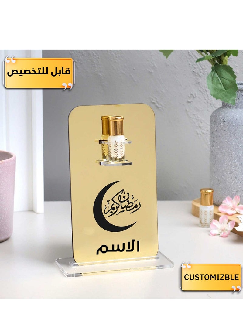 حكاية شمعة توزيعة المسك الفاخر ، توزيعة باسم قابل للتخصيص "باسمك او اسم من تحب "بتصميم مميز وبلون ذهبي - Image 1