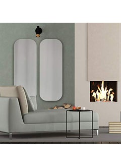 Quality Glass Quality Glass Vertical Frameless Decorative Mirror Glass Set of 2 Pcs Silver Size 18 X 36 inch 