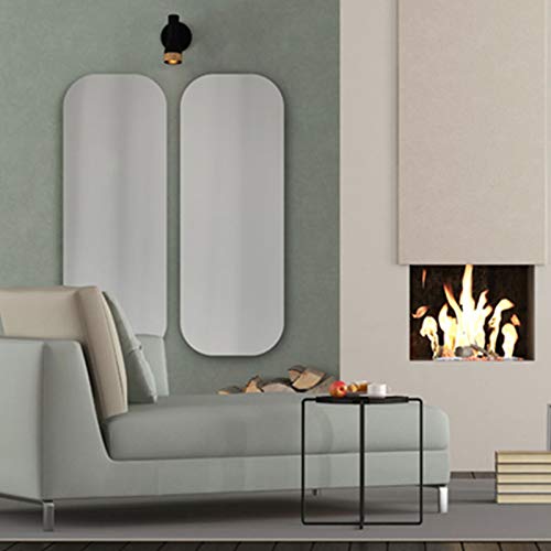 Quality Glass Quality Glass Vertical Frameless Decorative Mirror Glass Set of 2 Pcs Silver Size 18 X 36 inch 
