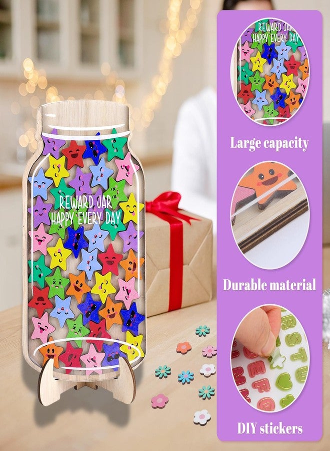 Fyguard 45Pcs Magnetic Reward Jar for Kids, Large 9.8" Star Jars Reward System, Magnetic Rewards for Kids Home Personal Behavior School Classroom Incentives Potty Training with Colorful DIY Name Stickers - Image 4