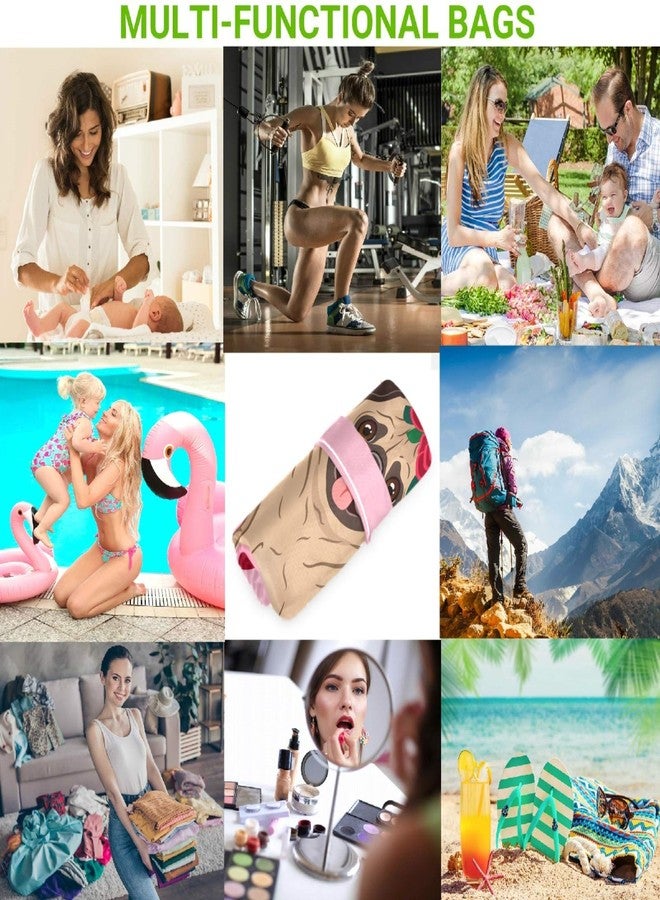 فيزيساني حقيبة فيسيساني المبللة لعيد الحب، بتصميم كلب بولدوغ وقلب وردة، قطعتان، مزودة بجيوب بسحاب، قابلة للغسل وإعادة الاستخدام، واسعة ومثالية للسفر، الشاطئ، المسبح، الحضانة، عربة الأطفال، الحفاضات، ملابس الرياضة المتسخة، ملابس السباحة المبللة، وأدوات النظافة الشخصية. - Image 4