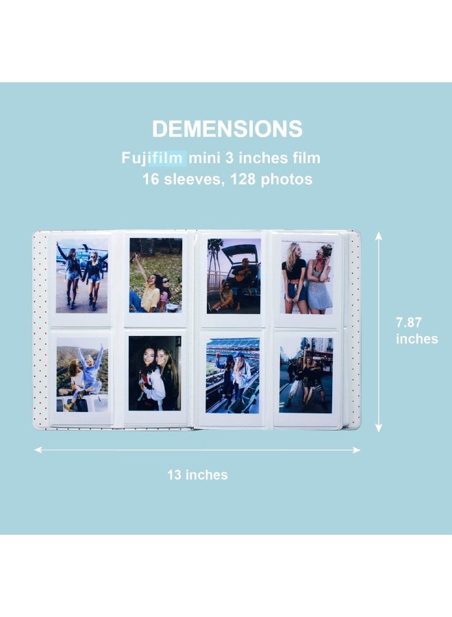 Amazing Works 128 Pockets Photo Album For Mini Fuji Instax 70 7S 8 25 50S 90 Polaroid Z2300 Polaroid Pic-300P Film Blue  - Image 5
