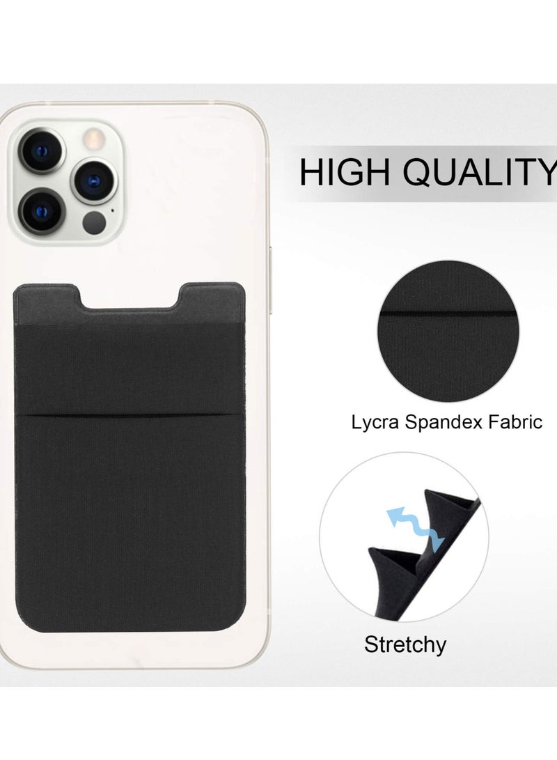 SOLARAE Phone Card Holder - Elastic Adhesive Wallet for ID & Credit Cards, Attaches to Back of iPhone/Samsung/Android Smartphones (2 Pack: Black & Grey) - Image 3