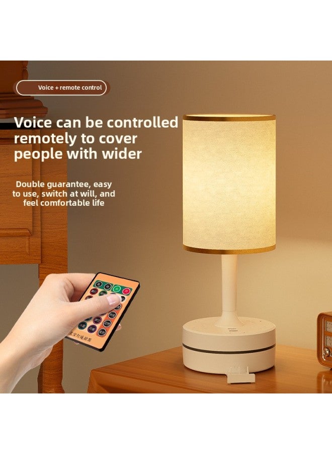 Intelligent Voice Control Bedside Lamp Atmosphere Lamp Multifunctional Desk Lamp Socket Plug Panel With Line Creative Night Light Colorful-Specifications:C10 Three Colors With Usb 1.8m