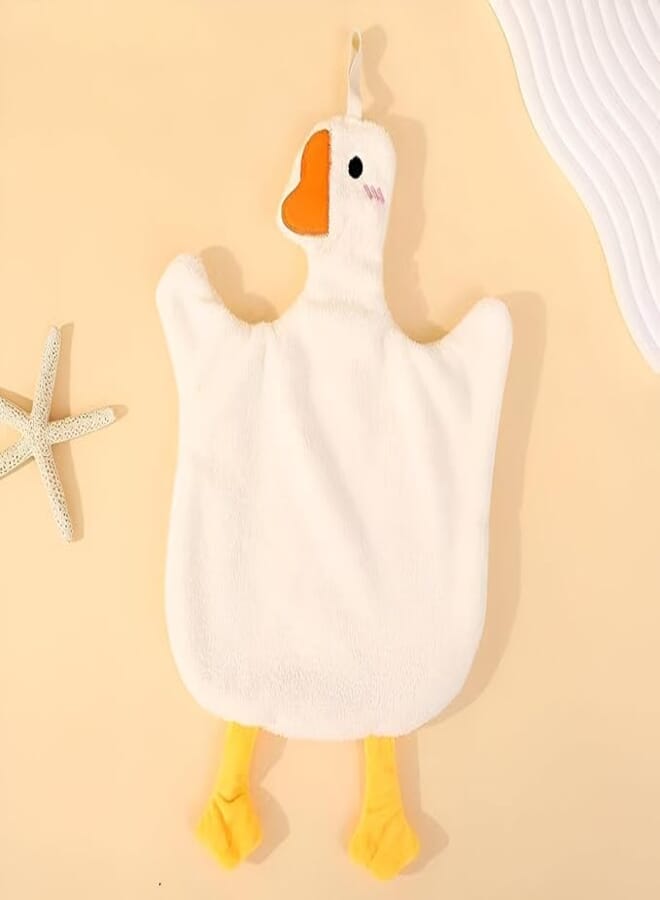 Microfiber Cloth - Soft Double-Layer Cute Duckling Hand Towel, Hanging Design for Easy Use, Gentle Feel, Highly Absorbent, Adds Whimsy to Kitchen and Bathroom Spaces