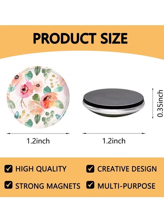 Fridge Magnet,12PCS Glass Strong Magnetic Refrigerator Fridge Magnets Set,Colorful Flowers Crystal Fridge Magnets Decoration for Crafts,suit for Kitchen, Office, School, Whiteboard - Image 2