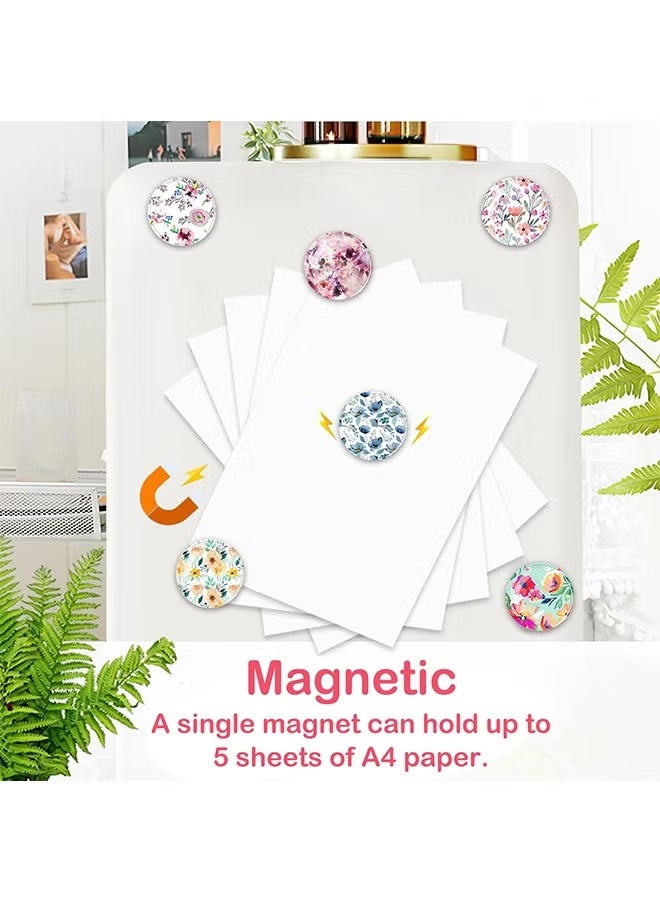Fridge Magnet,12PCS Glass Strong Magnetic Refrigerator Fridge Magnets Set,Colorful Flowers Crystal Fridge Magnets Decoration for Crafts,suit for Kitchen, Office, School, Whiteboard - Image 4