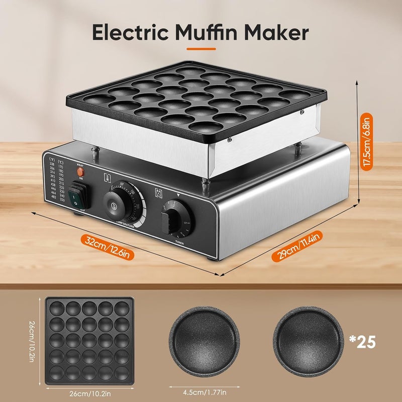 BLEND ART Blend Art Mini Pancake Maker Machine Electric Commercial Pancake Maker Nonstick Adjustable Heat 25 Mini Pancakes at Once Perfect for Breakfast Desserts Home Restaurant Use 950W Power  - Image 2