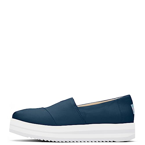 TOMS Women's Alpargata Midform Canvas Espadrille Loafer Flat, Majolica Blue, 9 - Image 3