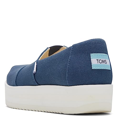 TOMS Women's Alpargata Midform Canvas Espadrille Loafer Flat, Majolica Blue, 9 - Image 4