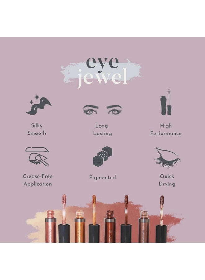 دوم بيوتي ظلال عيون كريمية تدوم 24 ساعة من دوم بيوتي آي جويلز، نباتية وخالية من القسوة، مكياج عيون بلمسة نهائية مشرقة لجميع ألوان البشرة، سهلة الدمج ومقاومة للتلطخ، بلاتينيوم، 0.15 أونصة سائلة - Image 5