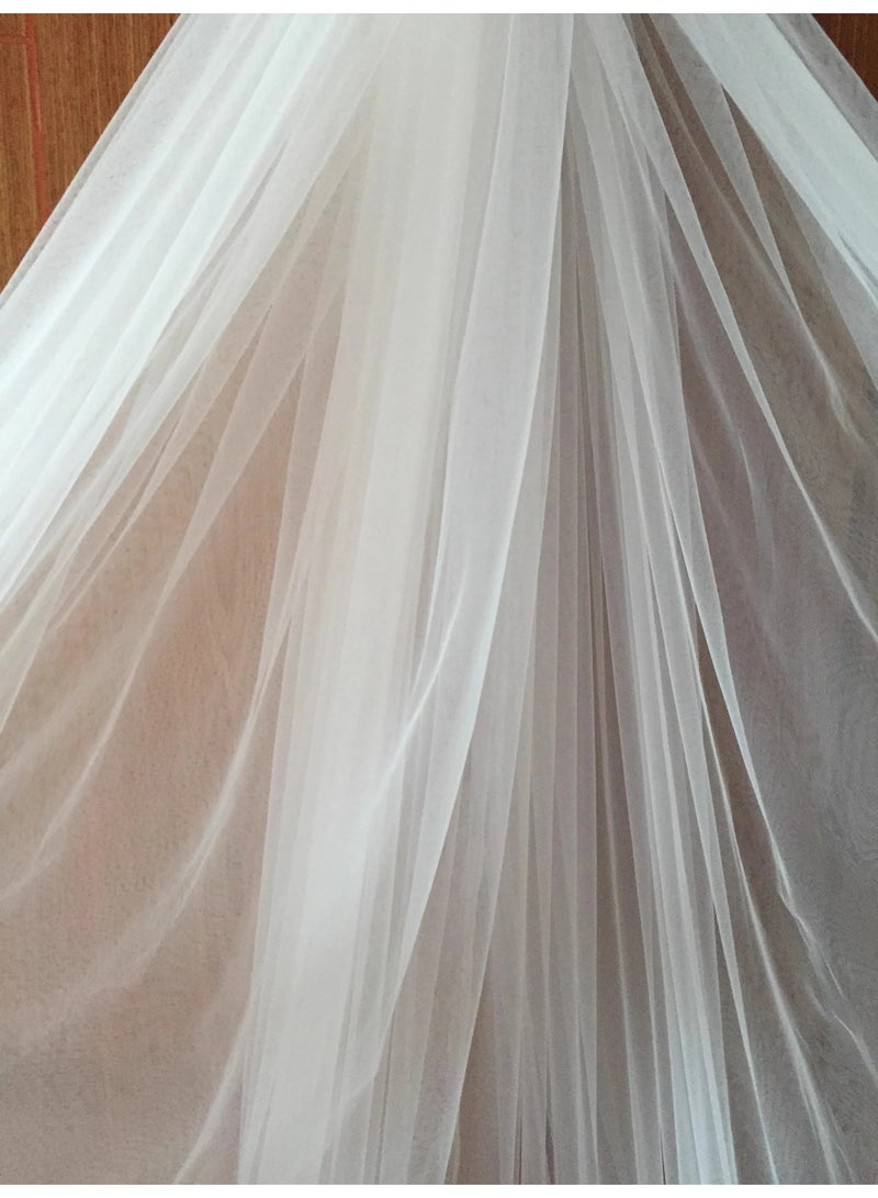 JewelOnPalette Premium Soft & Matte Bridal Tulle Net Fabric by the Yard / Meter, Wholesale Tulle Mesh, Tulle Fabric for Wedding Gown, Skirt, Dress, Backdrop | White - Image 2