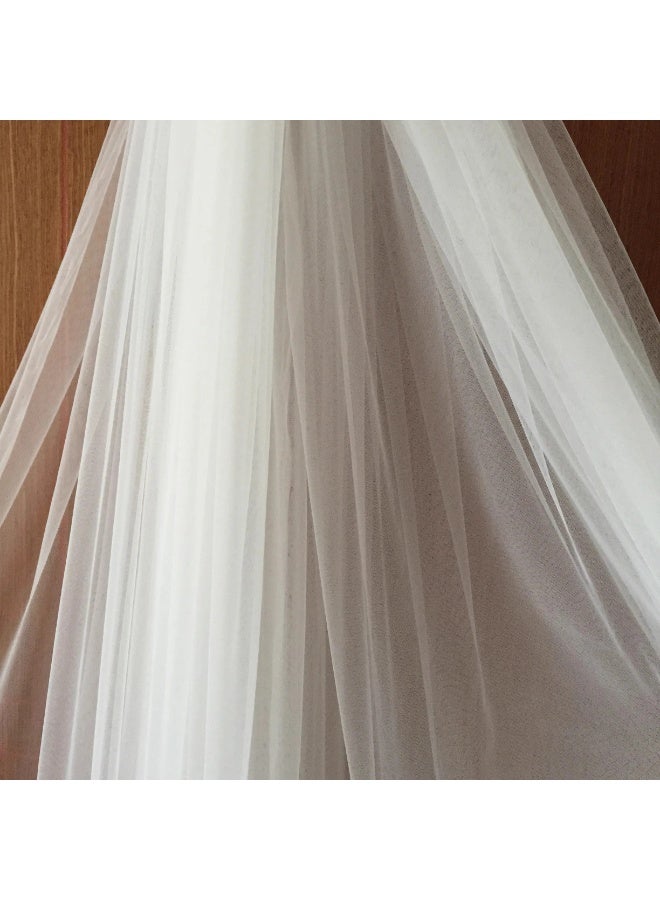 JewelOnPalette Premium Soft & Matte Bridal Tulle Net Fabric by the Yard / Meter, Wholesale Tulle Mesh, Tulle Fabric for Wedding Gown, Skirt, Dress, Backdrop | White - Image 1