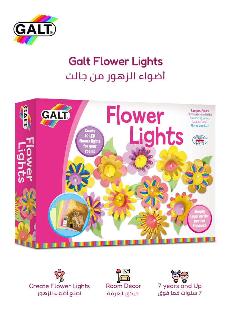 Galt Toys DIY Flower Lights Craft Kit for Kids | Create 10 LED Floral Lights | Art & Activity Pack with Mini Pens | Room Décor Project | 27.99 x 5 x 19.98 cm | Ages 7+ - Image 1