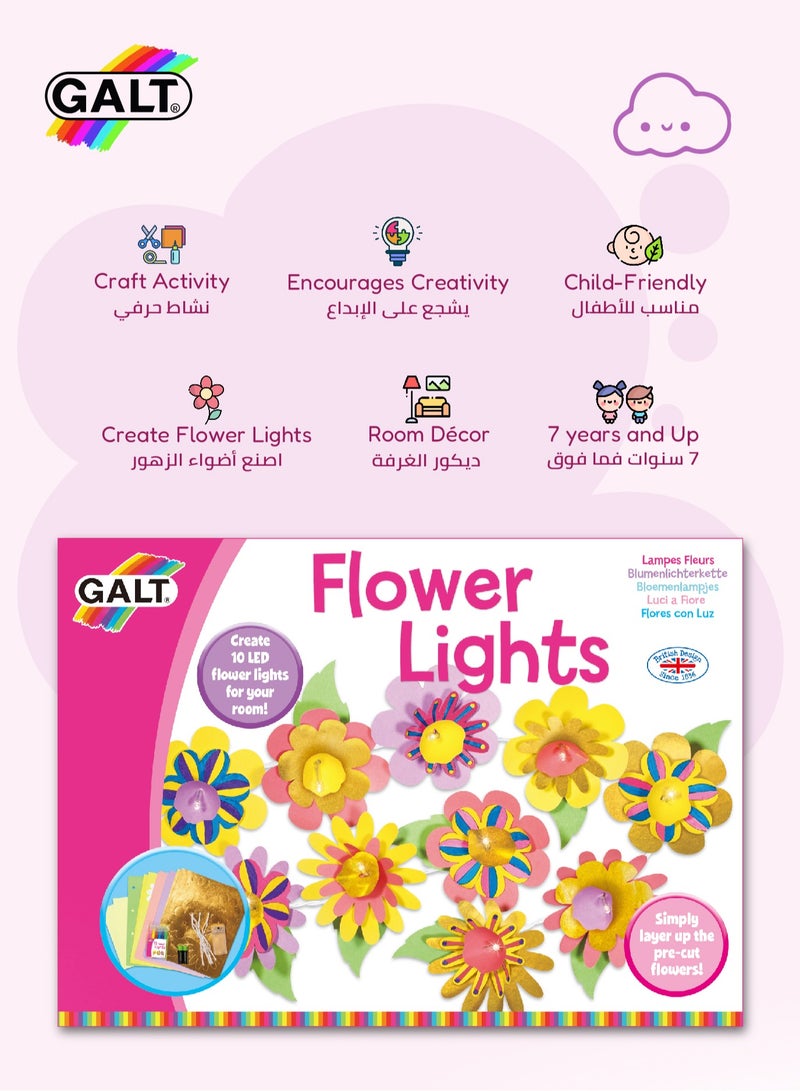 Galt Toys DIY Flower Lights Craft Kit for Kids | Create 10 LED Floral Lights | Art & Activity Pack with Mini Pens | Room Décor Project | 27.99 x 5 x 19.98 cm | Ages 7+ - Image 3