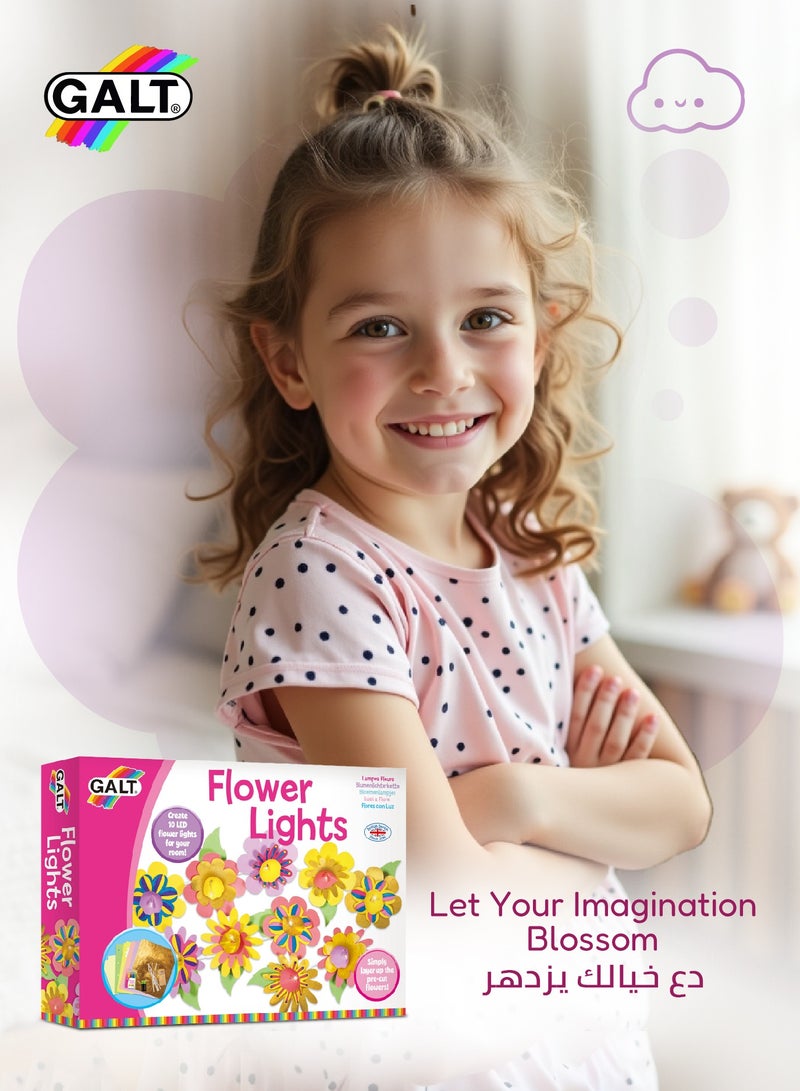 Galt Toys DIY Flower Lights Craft Kit for Kids | Create 10 LED Floral Lights | Art & Activity Pack with Mini Pens | Room Décor Project | 27.99 x 5 x 19.98 cm | Ages 7+ - Image 4