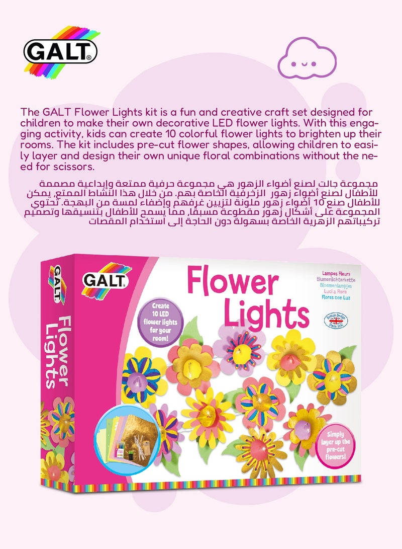 Galt Toys DIY Flower Lights Craft Kit for Kids | Create 10 LED Floral Lights | Art & Activity Pack with Mini Pens | Room Décor Project | 27.99 x 5 x 19.98 cm | Ages 7+ - Image 5