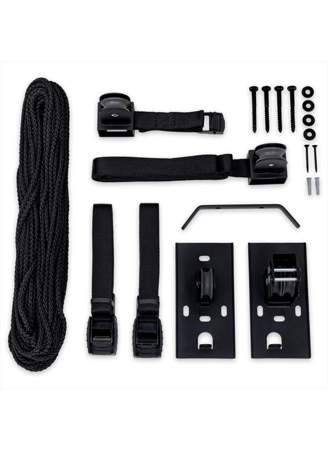 StoreYourBoard Ladder Storage Ceiling Pulley System, Garage Mount Hoist, Heavy Duty Hanging Organizer Holds 150 lbs  - Image 5