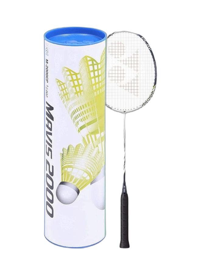 Yonex Astrox 99 Play White Tiger 4U G5 + Mavis 2000 Blue Cap Medium Badminton Shuttlecock 6 Pack, Yellow Pack - Image 1