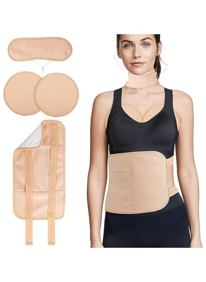 general 4Pack Castor Oil Pack for Chest, Neck and Liver, Reusable Compress Castor Oil Pack Wrap for Liver Detox with Adjustable Elastic Strap Flannel Cotton Machine Washable Anti Oil Leak - Image 1