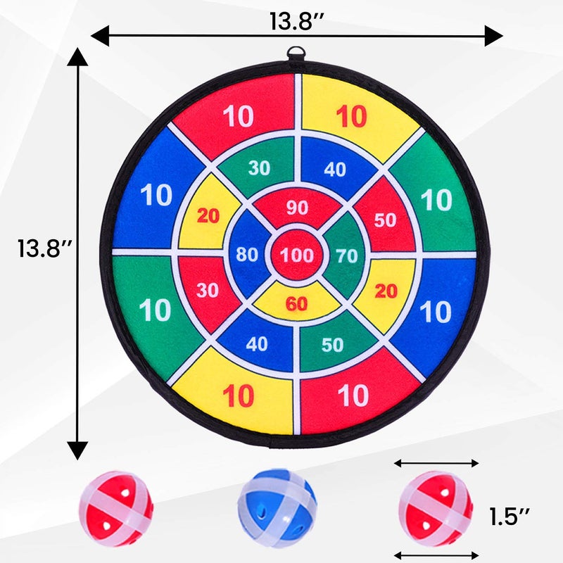 SKYFUN (LABEL) Double Sided Professional Dart Boards for Adults and Kids, Man Cave Stuff Outdoor Game with 3 Sticky Balls, Indoor Leisure Sport in Office, Family - Image 5